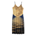Moonlight On The Sea Print Jersey Midi Cami Dress
