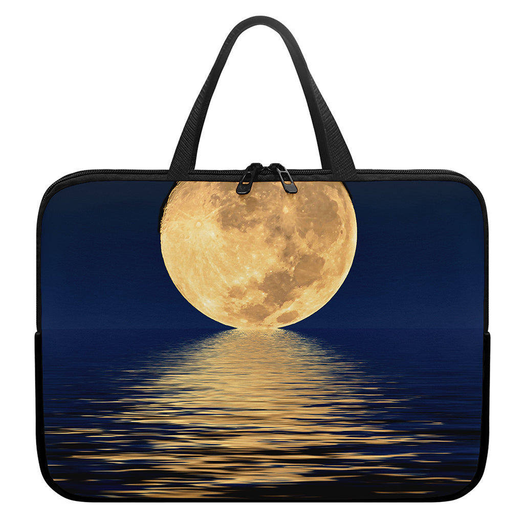 Moonlight On The Sea Print Laptop Sleeve With Handle