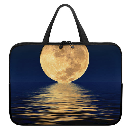 Moonlight On The Sea Print Laptop Sleeve With Handle
