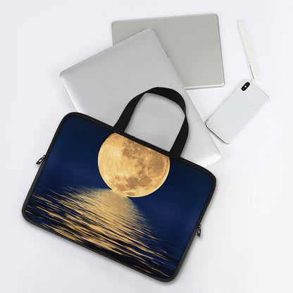 Moonlight On The Sea Print Laptop Sleeve With Handle