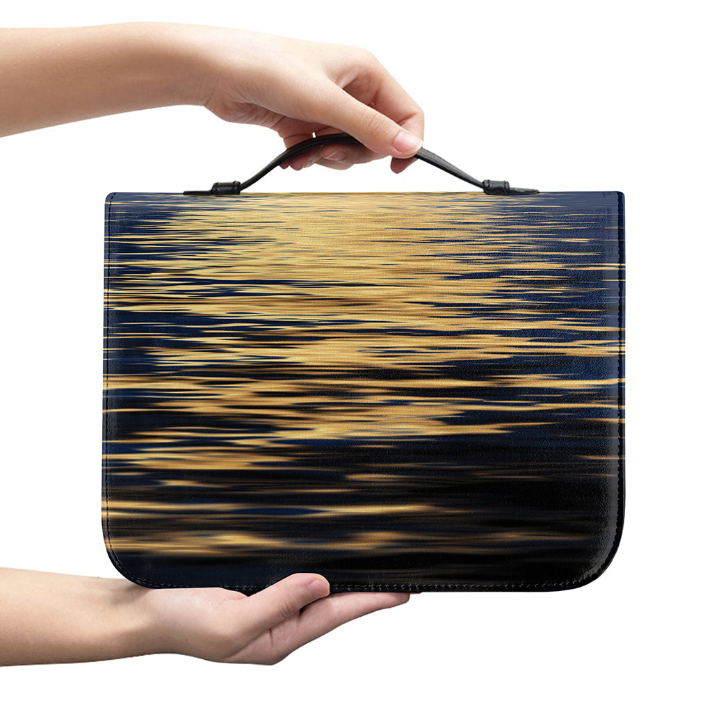 Moonlight On The Sea Print Leather Bible Cover