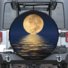 Moonlight On The Sea Print Leather Spare Tire Cover