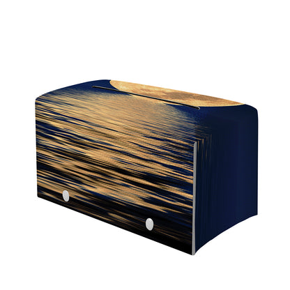 Moonlight On The Sea Print Leather Tissue Box Cover