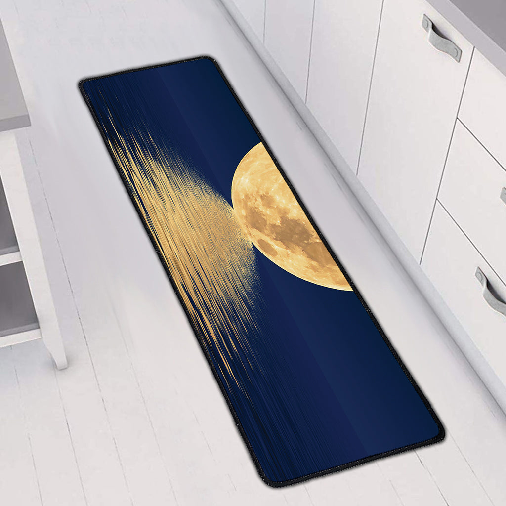 Moonlight On The Sea Print Long Kitchen Mat
