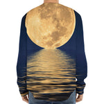 Moonlight On The Sea Print Long Sleeve Baseball Jersey