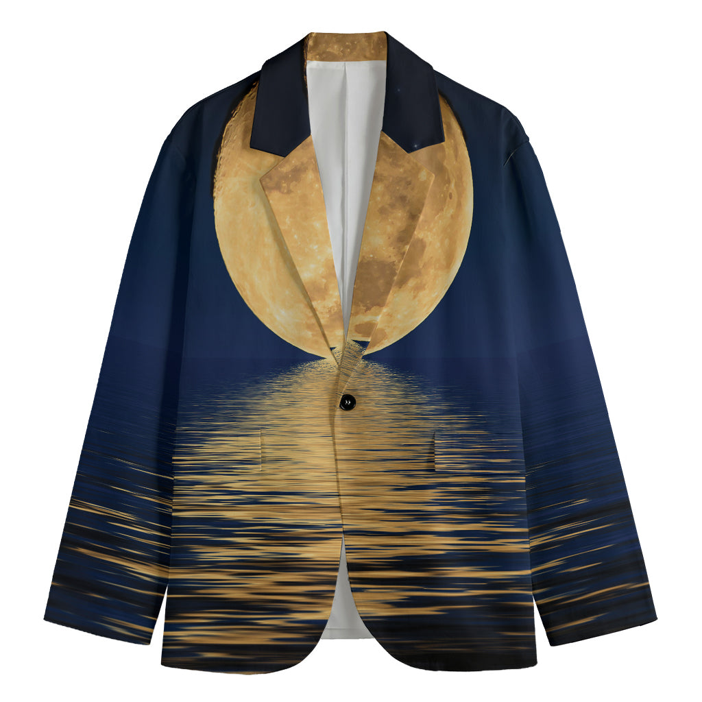 Moonlight On The Sea Print Men's Blazer