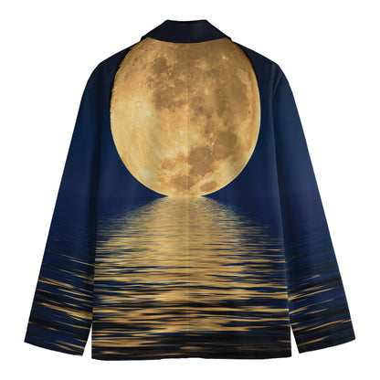 Moonlight On The Sea Print Men's Blazer