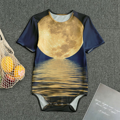 Moonlight On The Sea Print Men's Bodysuit