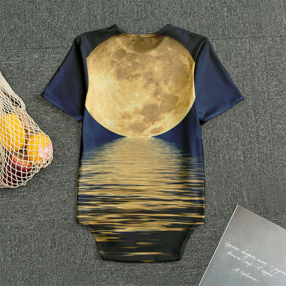 Moonlight On The Sea Print Men's Bodysuit