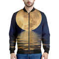 Moonlight On The Sea Print Men's Bomber Jacket