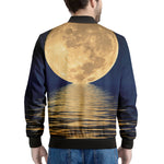 Moonlight On The Sea Print Men's Bomber Jacket