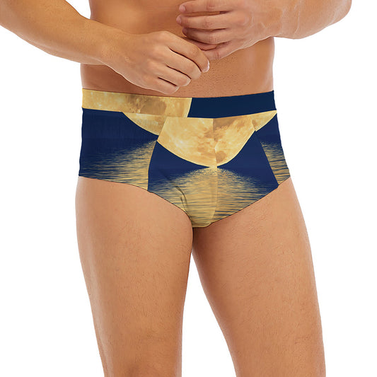 Moonlight On The Sea Print Men's Briefs