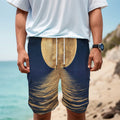 Moonlight On The Sea Print Men's Cargo Shorts