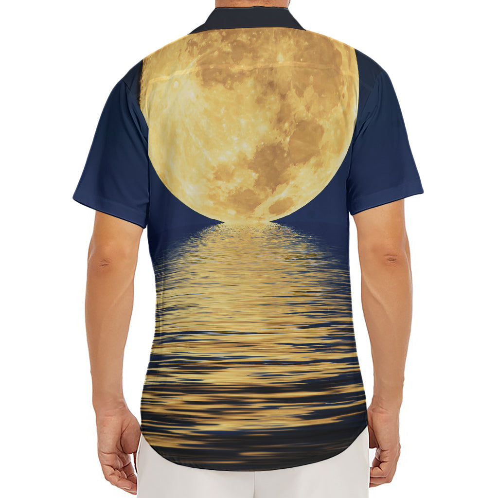 Moonlight On The Sea Print Men's Deep V-Neck Shirt