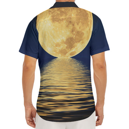 Moonlight On The Sea Print Men's Deep V-Neck Shirt