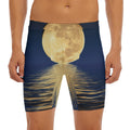 Moonlight On The Sea Print Men's Long Boxer Briefs