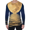 Moonlight On The Sea Print Men's Long Sleeve T-Shirt