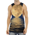 Moonlight On The Sea Print Men's Muscle Tank Top