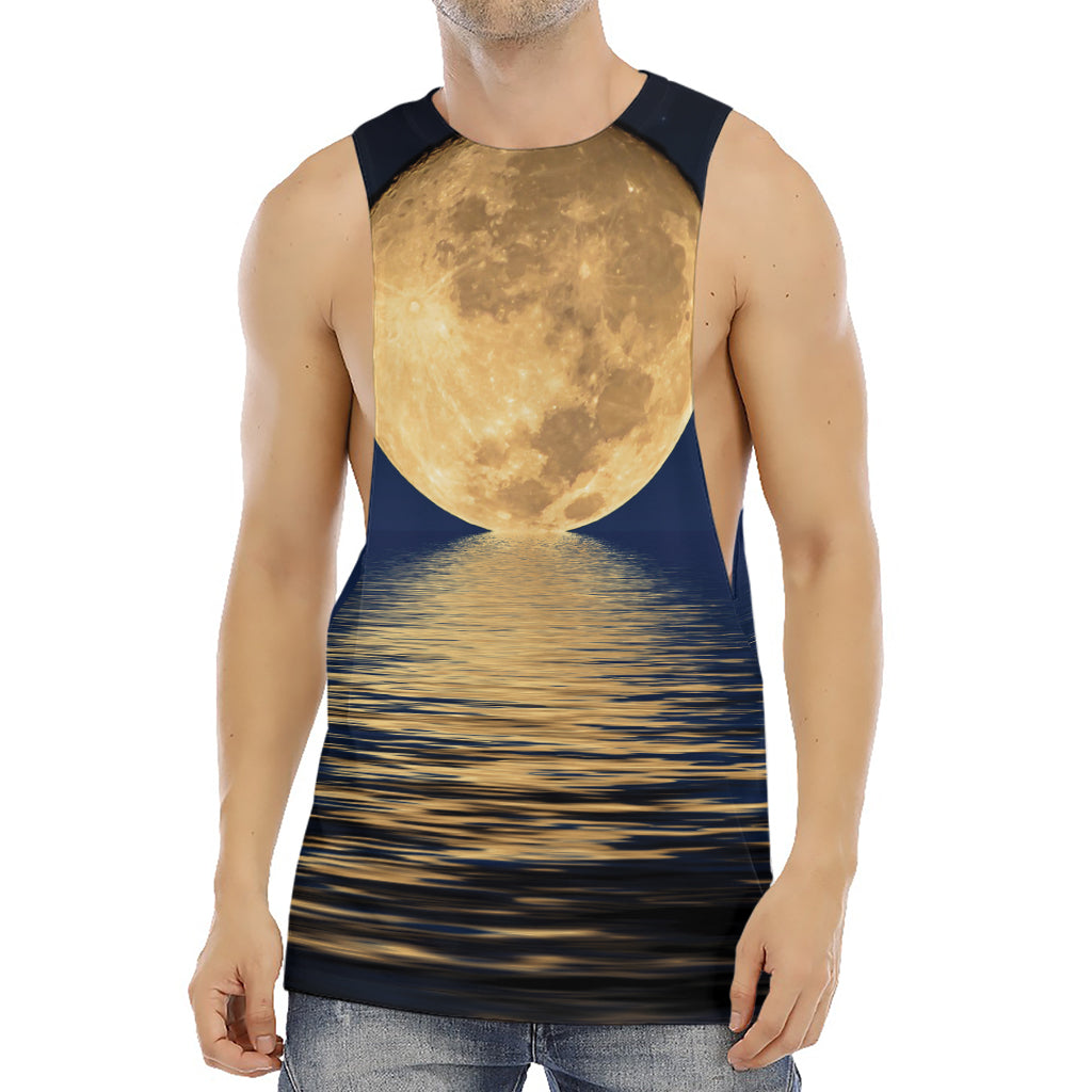 Moonlight On The Sea Print Men's Muscle Tank Top