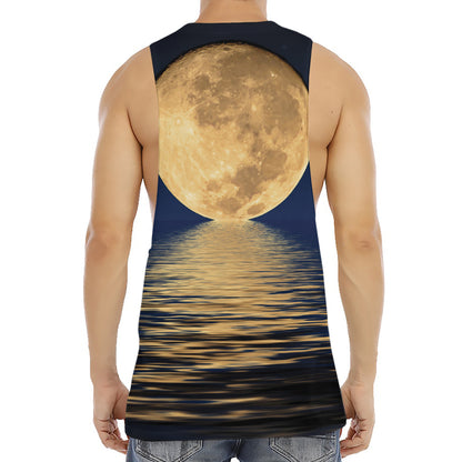 Moonlight On The Sea Print Men's Muscle Tank Top