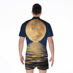 Moonlight On The Sea Print Men's Rompers