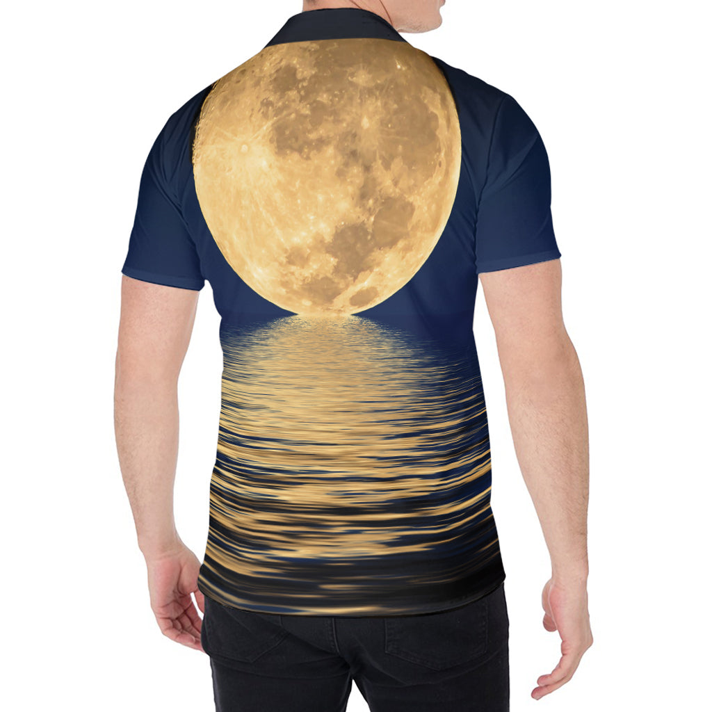 Moonlight On The Sea Print Men's Shirt