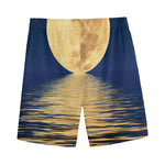 Moonlight On The Sea Print Men's Sports Shorts