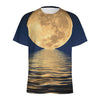 Moonlight On The Sea Print Men's Sports T-Shirt