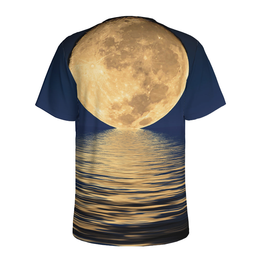 Moonlight On The Sea Print Men's Sports T-Shirt