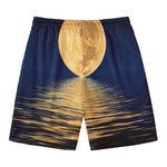 Moonlight On The Sea Print Men's Swim Trunks