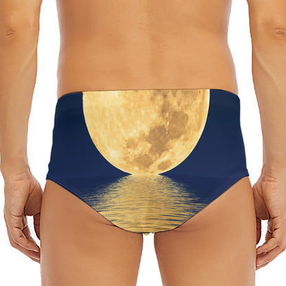 Moonlight On The Sea Print Men's Triangle Swim Briefs