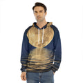 Moonlight On The Sea Print Men's Velvet Pullover Hoodie