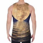 Moonlight On The Sea Print Men's Velvet Tank Top
