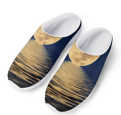 Moonlight On The Sea Print Mesh Casual Shoes