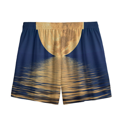 Moonlight On The Sea Print Mesh Shorts