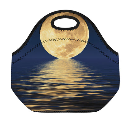 Moonlight On The Sea Print Neoprene Lunch Bag