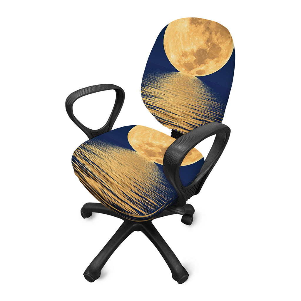 Moonlight On The Sea Print Office Chair Cover