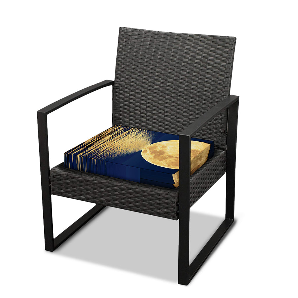 Moonlight On The Sea Print Outdoor Seat Cushion Cover