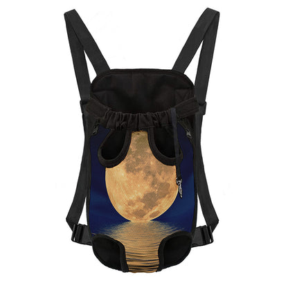 Moonlight On The Sea Print Pet Carrier Backpack