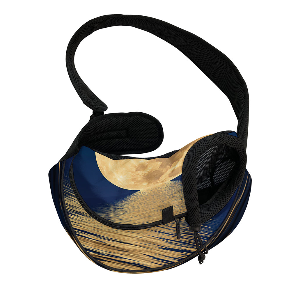Moonlight On The Sea Print Pet Sling Carrier