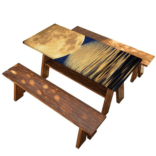 Moonlight On The Sea Print Picnic Table Cover