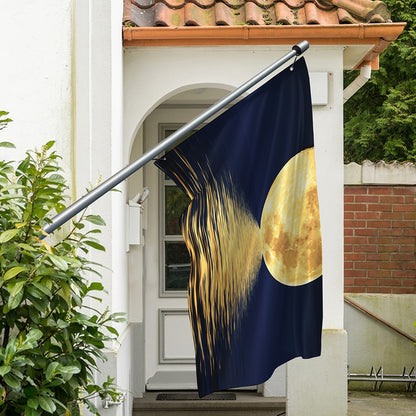 Moonlight On The Sea Print Polyester Flag