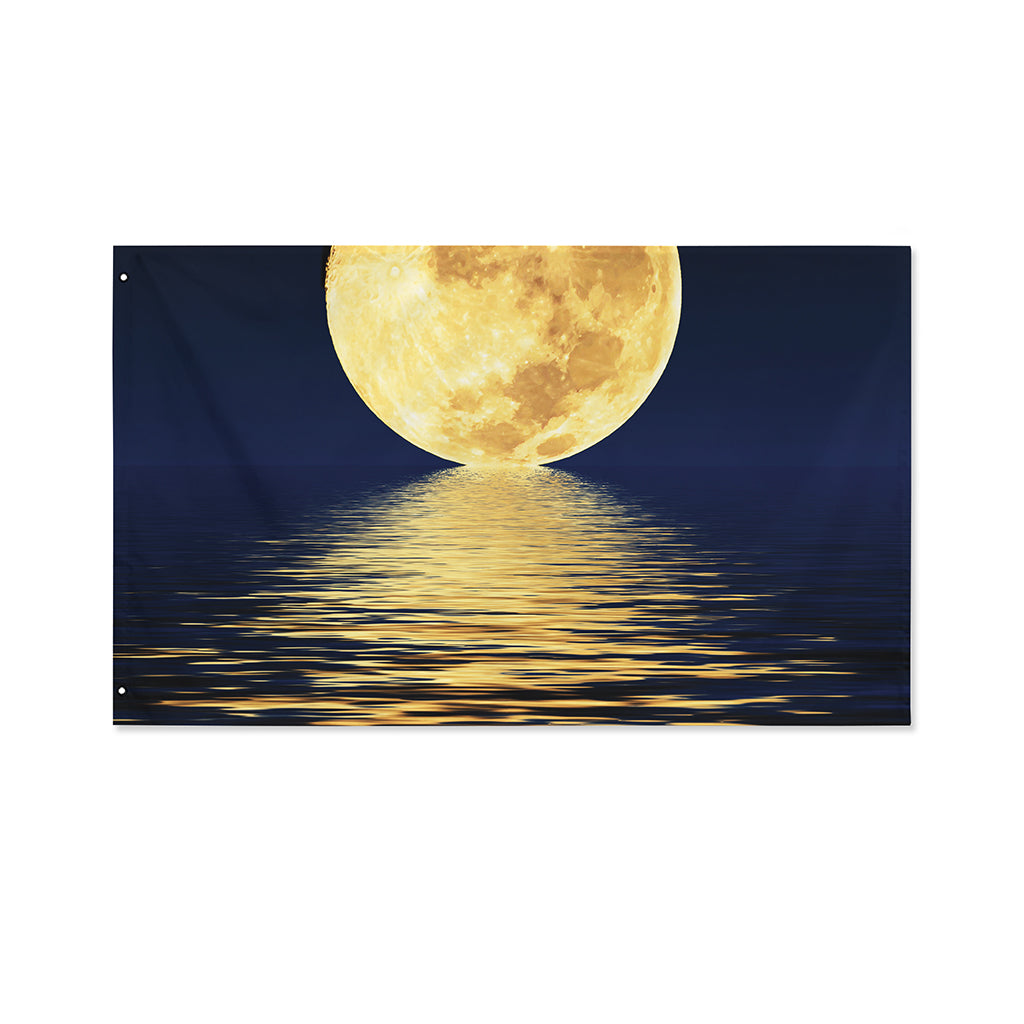 Moonlight On The Sea Print Polyester Flag