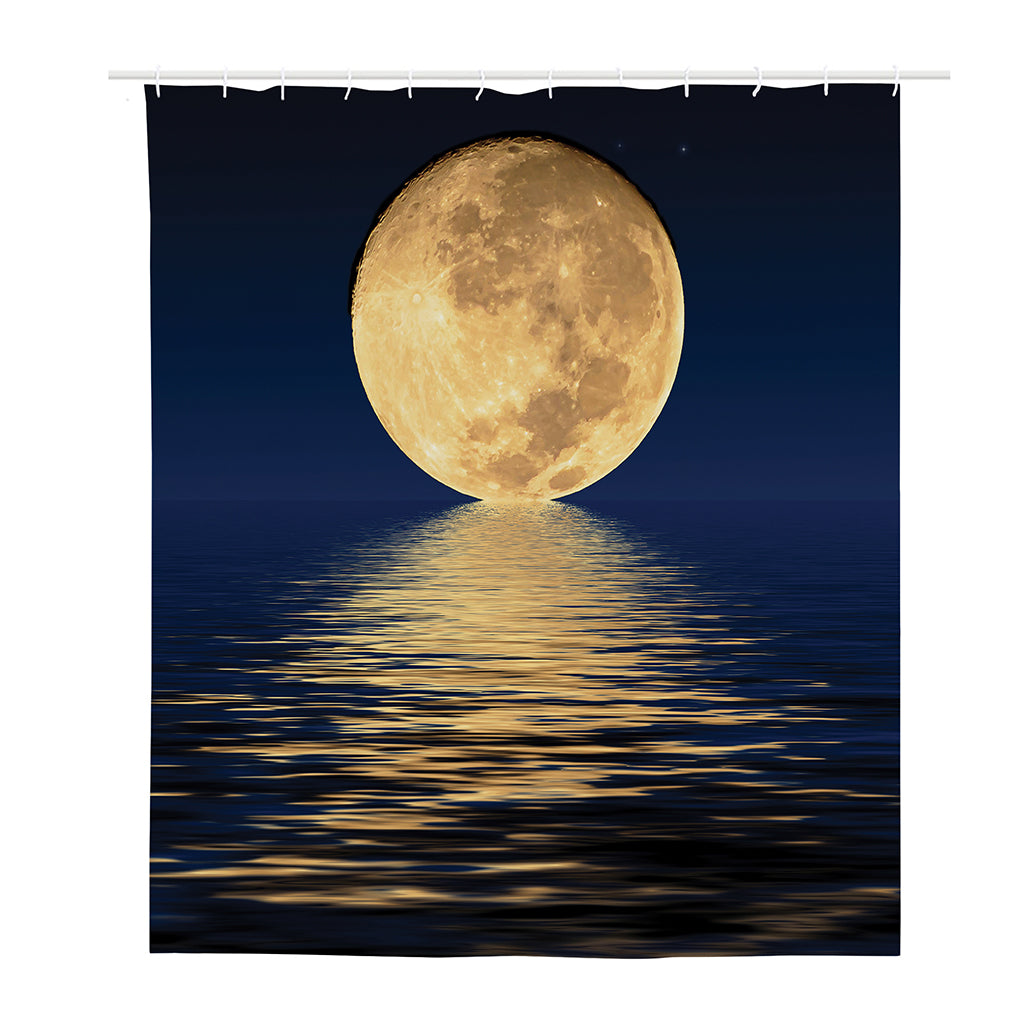 Moonlight On The Sea Print Polyester Shower Curtain