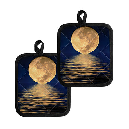 Moonlight On The Sea Print Pot Holders