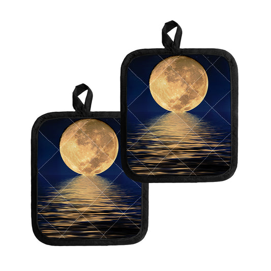 Moonlight On The Sea Print Pot Holders