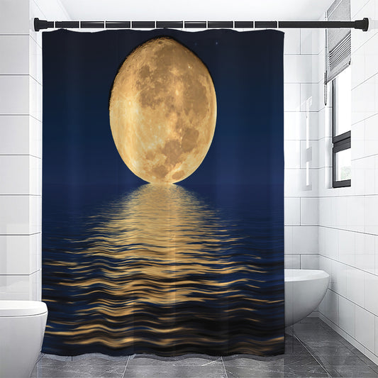 Moonlight On The Sea Print Premium Shower Curtain