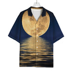 Moonlight On The Sea Print Rayon Hawaiian Shirt