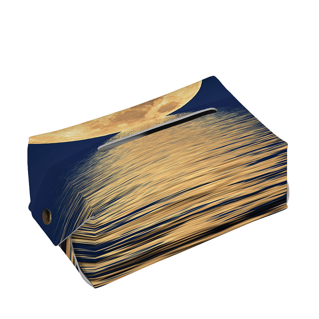 Moonlight On The Sea Print Rectangle Tissue Box Cover