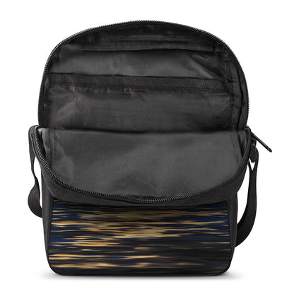 Moonlight On The Sea Print Rectangular Crossbody Bag